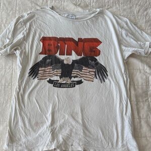 White Graphic T-Shirt with Eagle Print